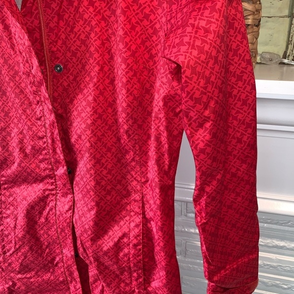 Columbia Omni-Tech Waterproof Hooded Red Women’s Rain Jacket XS Printed - Picture 3 of 6